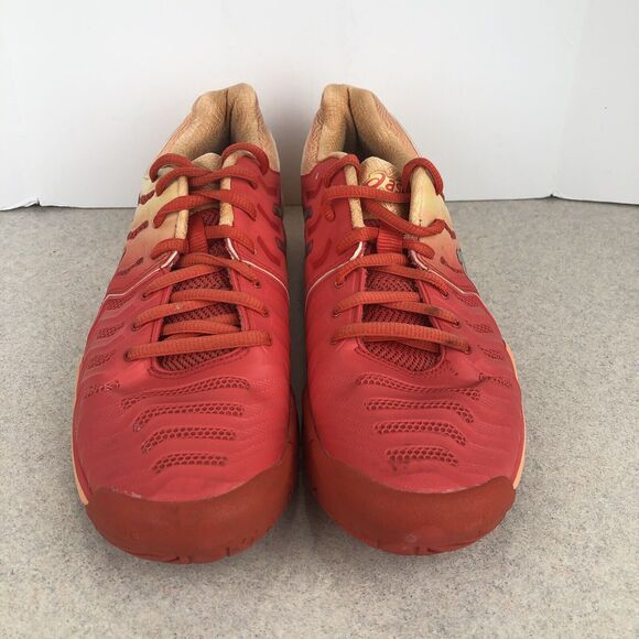 ASICS Gel-Resolution 7 Women’s Tennis Athletic Sneakers Shoes Sz 8 Orange Red - Picture 2 of 10